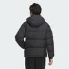Adidas Puffy Down Series Logo Outdoor Casual Hooded Теплая стеганая куртка унисекс куртка черного цвета JM9131