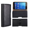Universal Men Black Leather Belt Holster Clip Phone Pouch Horizontal Waist Bag for iPhone Samsung