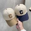 Letter C Color Matching Brim Cap Children Spring and Autumn Ins Fashion Versatile Street Flow Couple Baseball Cap