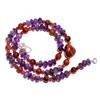 Natural Carnelian Amethyst Gemstone Mix Shape Smooth Beads Necklace 17" UB-4725 UB-4725