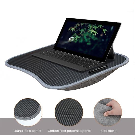 Laptop Lap Desk for 13-15Inch Laptops Portable Folding Laptop Table with Carry Handle Soft Pillow Cushion Multi-functional Lap Desk