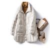 Women Ultralight White Duck Down Long Jacket Argyle V-neck Collar Casual Autumn Winter Outwear Coat 2023 New Fashion