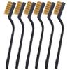 12Pcs Mini Stainless Steel Brass Wire Bristle Brush Rust Removal Cleaning Tool
