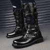 Fashion Motorcycle Boots Knee High Boots Lightweight TrendBlack Boots Men Comfortable And Warm Autumn/Winter Tactical Boots