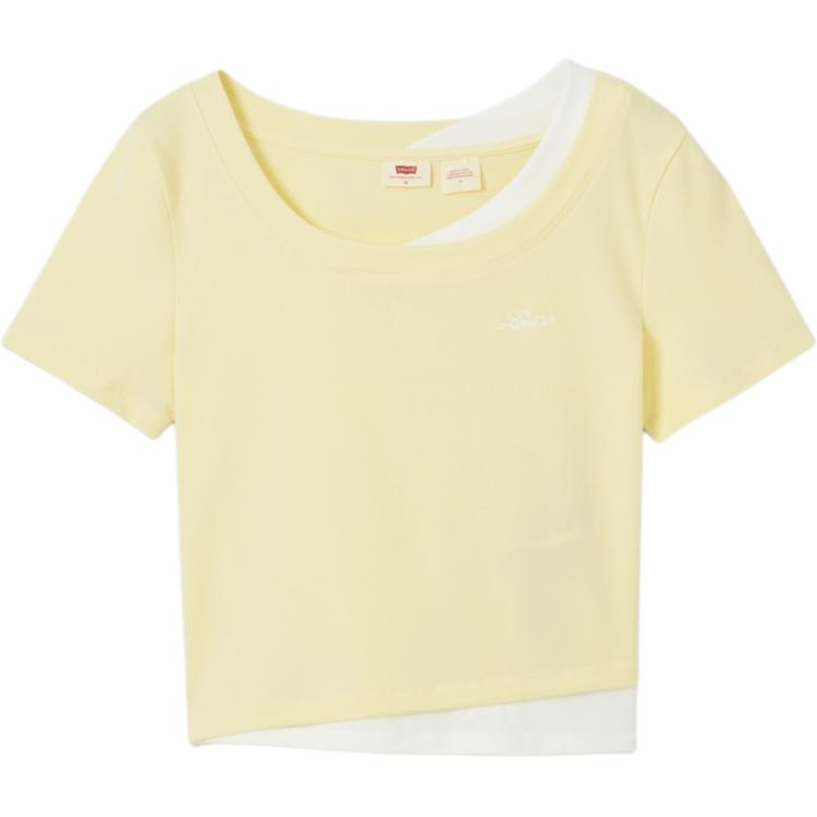 Levis Удобная Простая Трикотажная Повседневная Футболка с Круглым Вырезом и Коротким Рукавом Женские Топы 003SL-0000
