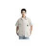 Solid Color Single-Breasted Short Sleeve Shirt Men Shirts Milk-White J323772-ACF