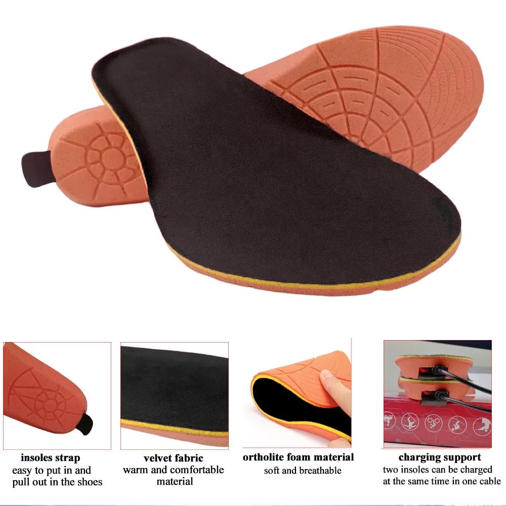 Heated Insole Usb 2000mAh Rechargeable Winter Foot Warmer Insole Outdoor Fishing Camping Work