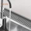 Faucet Sink Splash Guard Silicone Drain Mat for Kitchen Sink Anti-Slip Water Catcher Pad with Striped Grooves