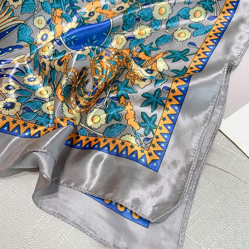Silk Square Scarf Women Luxury Headscarf Print Shawls Female Hijab Hair Band Vintage Neckerchief Ladies Pashmina Bandana