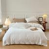 100% Washed Cotton Duvet Cover 2/3Piece Luxury Soft Bedding Set with Buttons Closure Solid Color Comforter Cover With Pillowcase