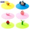 4 Pcs Silicone Drink Cup Lids 10cm Creative Round Mug Cover Reusable Anti Dust Cup Covers Cartoon Coffee Mug Lid
