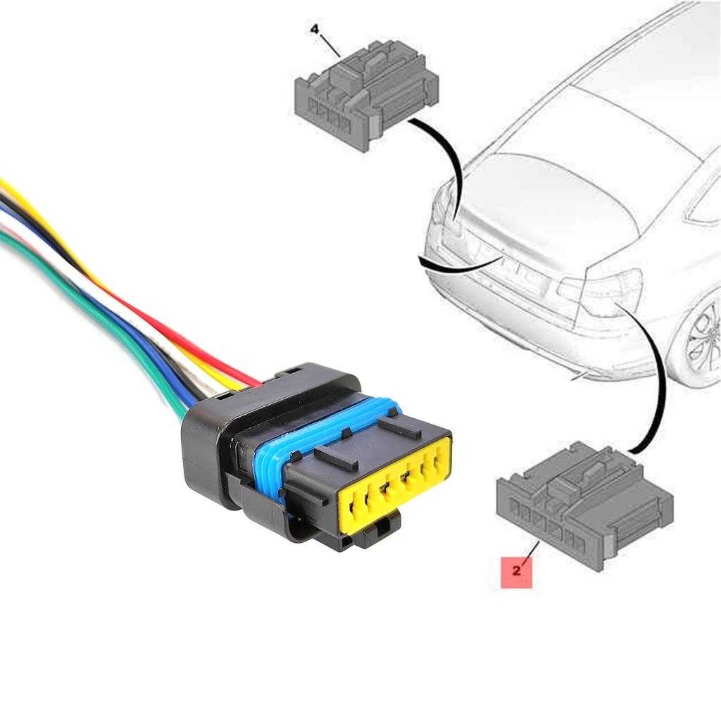 For Nissan Micra March K12 K13 2002 - 2022 Interstar Primastar 6Pin Rear Tail Light Lamp Connector Pigtail Plug Wiring Prewired