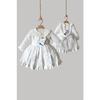 White Scalloped Baby Collar Long Sleeve Baby Girl Dress - Angel