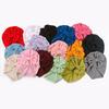 Bowknots Baby Hat Soft Turban Solid Big Bow Girl Bonnet Cap For Newborn