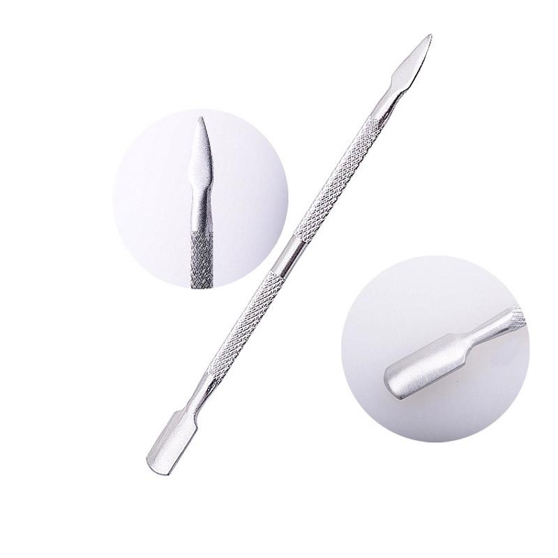 4Pcs/lot Double Sided Finger Cuticle Pusher Dead Skin Nail Art Remover Cuticles Stainless Steel Pedicure Manicure Cleaner Tools