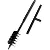 VidaXL Soil Auger with Spiral Auger Bit 120 Mm Steel Black