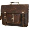 New 16 Inch Leather Messenger Bag for Men Handmade Vintage Laptop Computer Shoulder Brown Office Briefcase