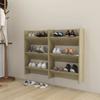 VidaXL Wall-mounted Shoe Cabinets 2 Pcs Oak 60x18x90 Cm Chipboard