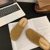 Soft Leather Version~ Baotou Half Slippers Women Wear High-end Fluffy Shoes In the Autumn of 2024 New Lazy Boken Shoes