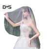 Bridal Veil with Faux Pearl Embellishment White Mesh Single Layer Wedding Veil Bridal Headpiece Hair Accessories