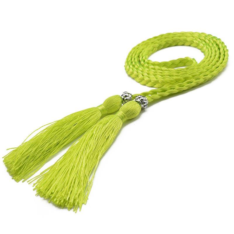Women's Belt Woven Tassel Waist Strap Student Belt Thin Waist Chain Bow Rope Skirt Knotted Decorative Korean Style