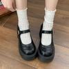 Retro Versatile Round Head Heightened Platform Mary Jane Shoes Women's 2025 New Spring French Thick Heel Light Mouth Single Shoes