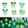 Set of 6 Charming Animal Sculptures Luminous Frog Mini Figurine Ornament for Kids and Cartoon Lovers Home Decorations