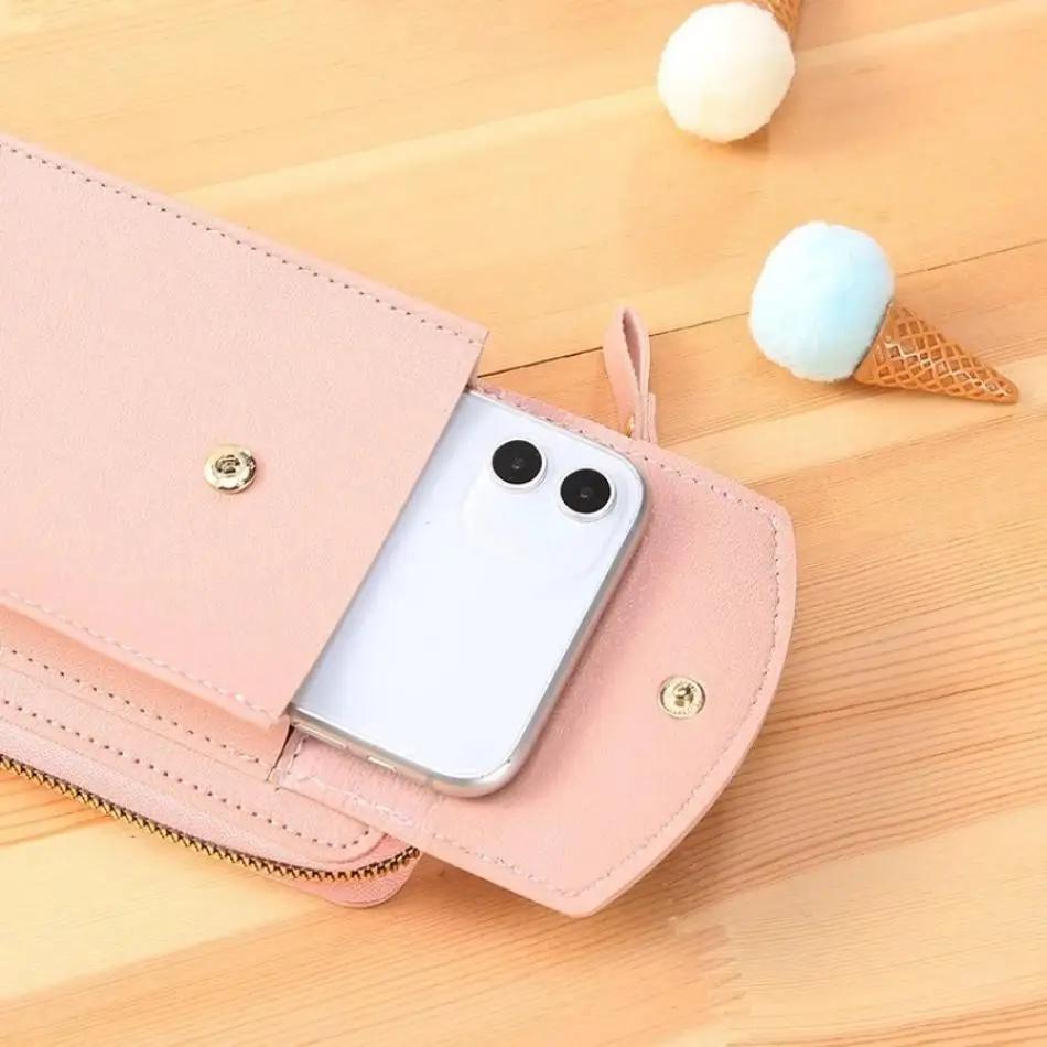 1 Pcs New Mobile Phone Bag Multi Card Wallet Card Bag Women Women's Fashion Versatile Messenger Bag Student Large Capacity