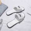 35-45 Large Size Korean Version of Small Silver Buckle One-word Drag 2025 Summer French Flat-bottomed Cool Slippers Half Slippers Outer Wear