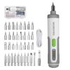 Cordless Electric Screwdriver Set, 3.6V Rechargeable, Interchangeable Torque Adjustable, Manual/Manual Use, LED Light, Includes 34 Cr-V Bits,