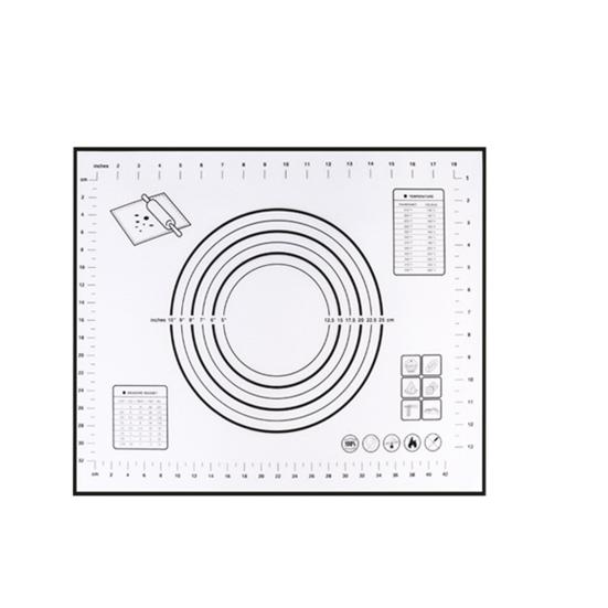 Silicone Baking Mat Non-Stick Pastry Dough Rolling Mat with Measurement Marks Heat-Resistant Cookies Fondant Making Mat Thick Baking Pad