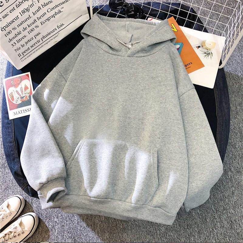 Women's Fashion Casual Solid Color Hooded Sweatshirt Loose Sports Tops Pullover