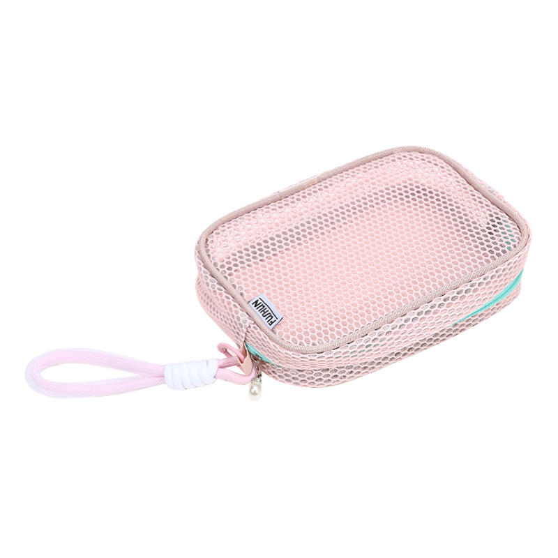 Dopamine Mesh Makeup Bag Women'S Large Capacity Portable Toiletry Bag Cosmetics Storage Bag Multifunctional Tote Bag