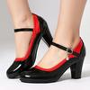 Elegant Women's Block High Heels Fashion Mary Janes Shoes Black White Heeled Party Wedding Shoes Ladies Dress Pumps 2025