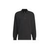 Heavy French Terry Polo Shirt Solid Logo Loose Long Sleeve Polo Unisex Polo Shirts Black IT3972