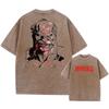 Anime Invincible Washed Tshirts Men Vintage Wash T Shirt Harajuku Oversize Cotton Tee Cotton Fashion Streetwear Top