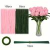 161 Pcs DIY Valentine'S Day Mothers Day Gift Tulip Bouquet Making Kit Fuzzy Sticks Crafting Materials Bendable Wire Bulk for Art Classroom
