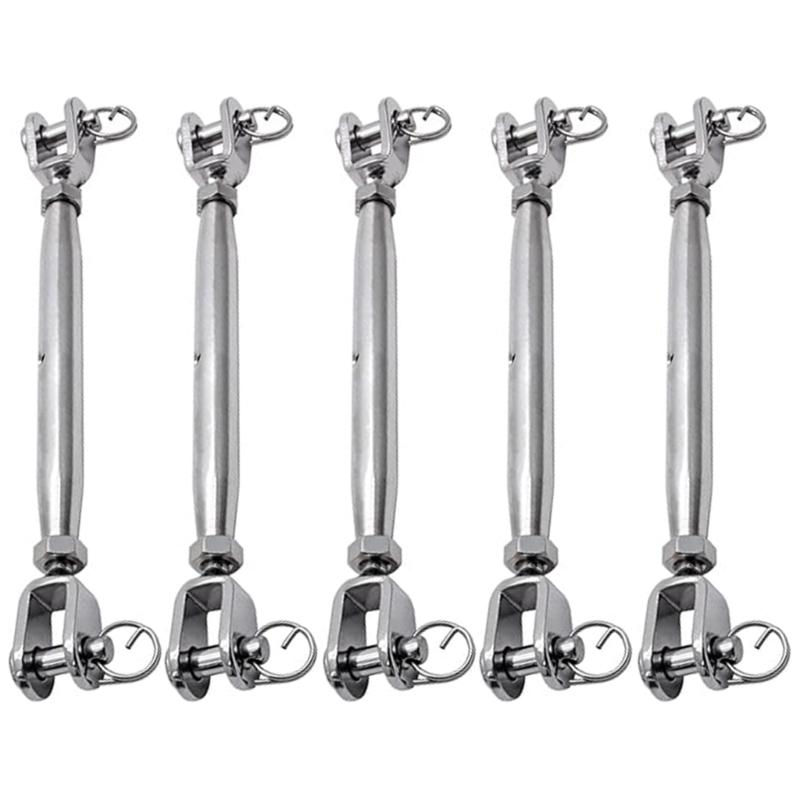 5PCS 304 Stainless Steel Rigging Screws Jaw and Jaw Turnbuckles Tightening Hardware For Stage Lighting Tent Safety Rope
