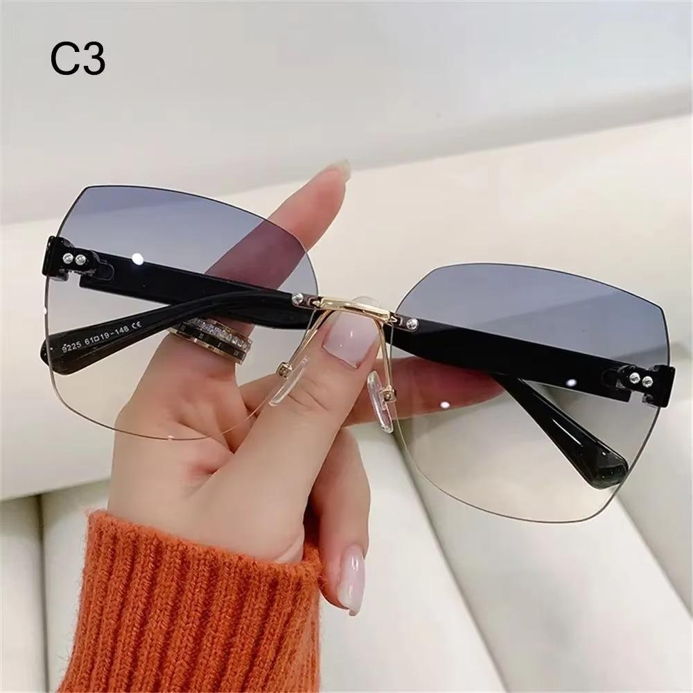 Vintage Rimless Sunglasses Gradient Sunglasses Women Shades Fashion UV400 Eyewear Frame Sun Glasses Ladies Eyeglasses
