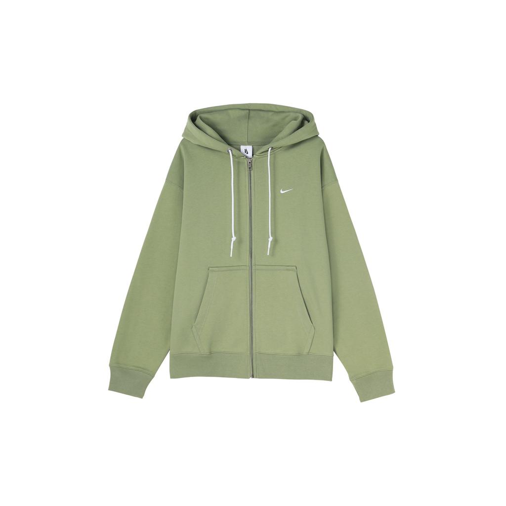 Nike Solo Swoosh Embroidered Zip Hoodie Jacket Men Outerwear Green DR0404-386