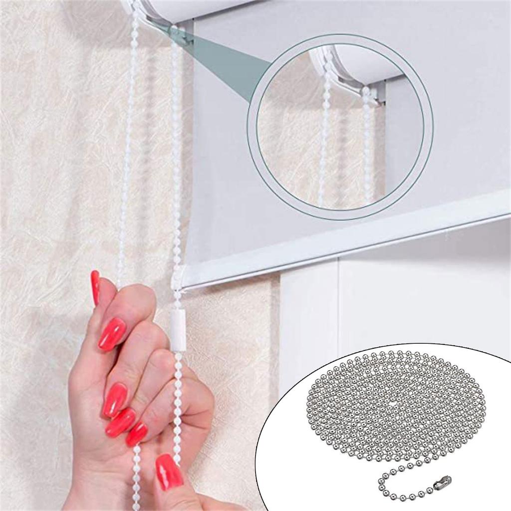 Curtain Bead Chain Pull Rope Heavy Duty Blinds Chain Decorative Metal Roller Shade Chain Window Hardware Bead String
