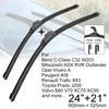 Car Front Windshield Wiper Blades 24" + 21" J Hook U-type Universal For Honda Benz Mitsubishi Opel Toyota Volvo