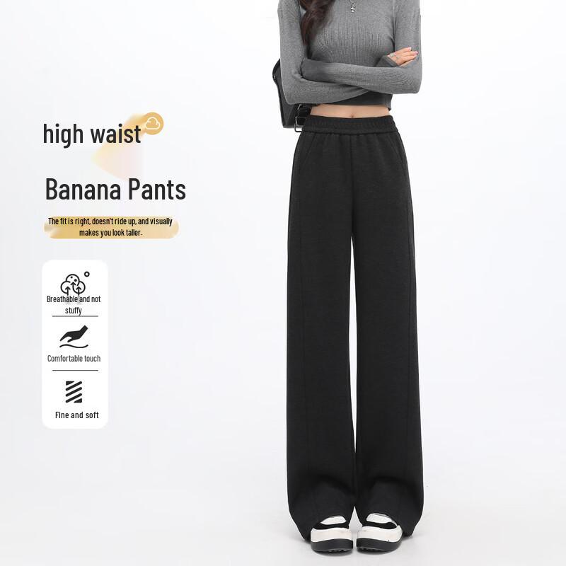 Women's High-Waisted Banana Wide-Leg Pants