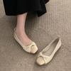 Французский маленький аромат универсальный легкий рот толстый каблук одинарная обувь женская 2025 новый летний квадратный носок ретро мягкая подошва туфли Мэри Джейн