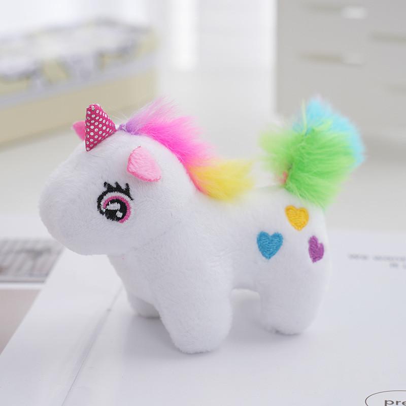 Unicorn Theme Cartoon Plush Toy Backpack Pendant Cute Keyring Decoration Gift