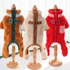 Dog Cat Clothing Going Out Double Traction Buckle Four-legged Fleece Autumn and Winter Teddy Pet Clothes