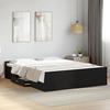 VidaXL Bed Frame with Drawers Black 150x200 Cm Engineered Wood, Bed, Storage Bed, Double Bed Frame, Double Bed 3280287