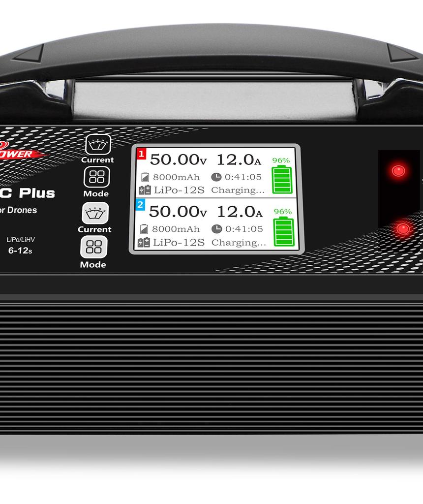 UP1200AC PLUS Dual Charger 2×600W 15A for 6–12S UAV Drone Batteries – Efficient and Safe Charging for Professionals and Hobbyists