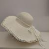 Summer New Sun Hat Bow Grass Hat Sun Protection Vacation Lace Travel Hat Beach Fashionable Fisherman Hat