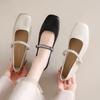 25 Summer New Temperament Rhinestone Single Shoes Square Head Retro Mary Jane Shoes Thick Heel Elegant with Skirt